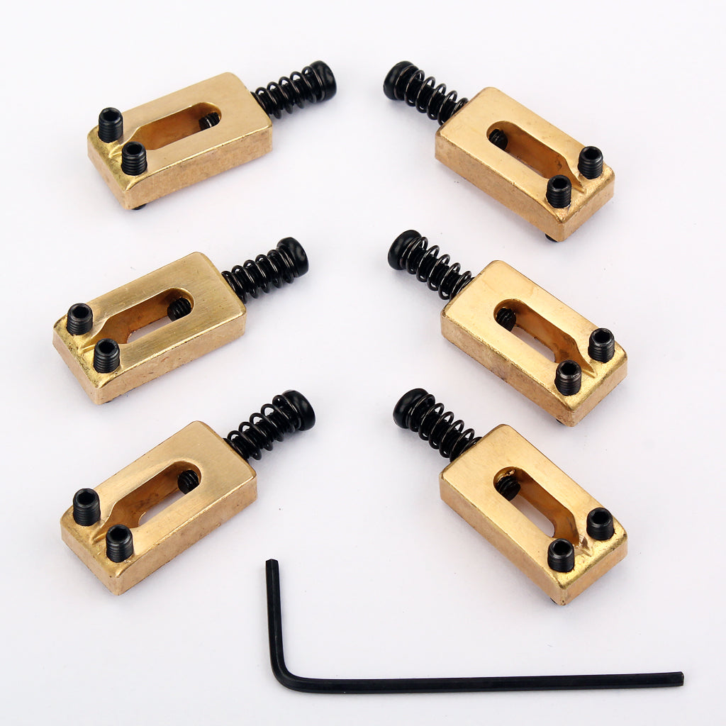 Maxbell 6Pieces Tremolo Trem Bridge Roller Bridge Saddles for Strat TL Electric Guitars