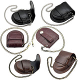 Maxbell Vintage Pocket Watch Bag Case Pouch Purse Holder with Chain Brown