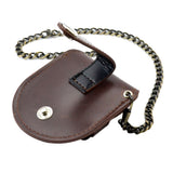 Maxbell Vintage Pocket Watch Bag Case Pouch Purse Holder with Chain Brown