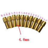 Maxbell 0.5-3.2mm Brass Collet Drill Chuck For Rotary Tools Electric Grinding Drill Collect Chuck Holder Pack of 10 (4.8mm Shank Dia.)