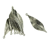 Maxbell 20 Pcs Tibetan Silver 3D Delicate Leaf Charms Pendants Jewelry DIY Making