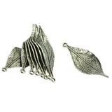 Maxbell 20 Pcs Tibetan Silver 3D Delicate Leaf Charms Pendants Jewelry DIY Making