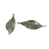 Maxbell 20 Pcs Tibetan Silver 3D Delicate Leaf Charms Pendants Jewelry DIY Making