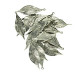 Maxbell 20 Pcs Tibetan Silver 3D Delicate Leaf Charms Pendants Jewelry DIY Making