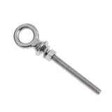 Maxbell Rustproof Durable Corrosion Resistant 316 Stainless Steel Long Lifting Eye Bolt With Nut And Washer M6 X 60mm Silver