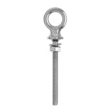 Maxbell Rustproof Durable Corrosion Resistant 316 Stainless Steel Long Lifting Eye Bolt With Nut And Washer M6 X 60mm Silver