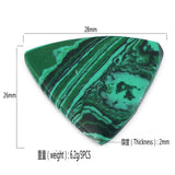 Maxbell 3 Pieces Malachite Stone Triangle Plectrums Picks for Guitar Banjo Musical Instrument Parts