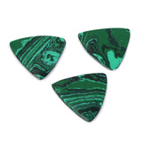 Maxbell 3 Pieces Malachite Stone Triangle Plectrums Picks for Guitar Banjo Musical Instrument Parts