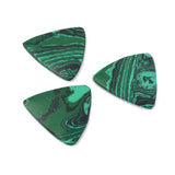 Maxbell 3 Pieces Malachite Stone Triangle Plectrums Picks for Guitar Banjo Musical Instrument Parts