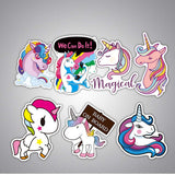 Maxbell 7 Sets Lovely Unicorn Vinyl Stickers And Latex Balloon DIY Craft Party Decor