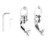 Maxbell 1" 32mm Chrome Highway Short Angled Foot Peg Mount Kit For Harley Touring