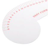 Maxbell 12.2 inch Long Comma Shaped Hard Plastic French Curve Ruler Sewing Tools by Garment Multi functional Grading Scale