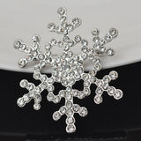 Maxbell Amazing Shiny Silver Rhinestone Frozen Snowflake Brooch Pin Christmas Gift