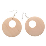 Maxbell Hollow Design Wooden Drop Dangle Hook Earrings Color DIY Jewelry Wood 50mm