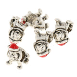 Maxbell 5pcs Puppy Silver Alloy Large Hole Beads Charms DIY European Bracelet Fittings