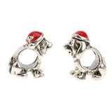 Maxbell 5pcs Puppy Silver Alloy Large Hole Beads Charms DIY European Bracelet Fittings