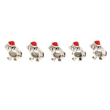 Maxbell 5pcs Puppy Silver Alloy Large Hole Beads Charms DIY European Bracelet Fittings