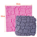 Maxbell 3D Brick Pattern Princess Silicone Fondant Mould Cake Ice Paste Mold Tool 10*10*0.4cm Pink