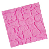 Maxbell 3D Brick Pattern Princess Silicone Fondant Mould Cake Ice Paste Mold Tool 10*10*0.4cm Pink