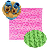 Maxbell Plaid Cake Mold Fondant Mould Cake Decorating Sugarcraft Snack Tool Safe for Oven 10cm Pink