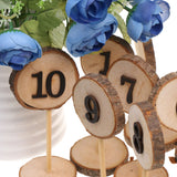 Maxbell Complete Set Inlaid 1-10 Wedding Table Numbers Raw Freestanding Timber Base