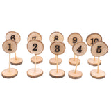 Maxbell Complete Set Inlaid 1-10 Wedding Table Numbers Raw Freestanding Timber Base