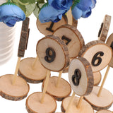 Maxbell Complete Set Inlaid 1-10 Wedding Table Numbers Raw Freestanding Timber Base
