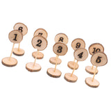 Maxbell Complete Set Inlaid 1-10 Wedding Table Numbers Raw Freestanding Timber Base