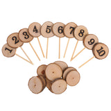 Maxbell Complete Set Inlaid 1-10 Wedding Table Numbers Raw Freestanding Timber Base
