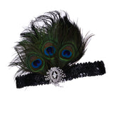 Maxbell Vintage Sequin Peacock Feather Crystal Headband Headpiece  Hair Jewelry