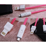 Maxbell 2 in 1 USB Data Charging Charger Cable OTG Cord for Android Phones iPhone Rose Red