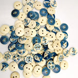 Maxbell 100Pieces Assorted Nautical Series Wood 2 Hole Button for Sewing Craft 25mm