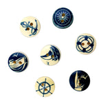 Maxbell 100Pieces Assorted Nautical Series Wood 2 Hole Button for Sewing Craft 25mm