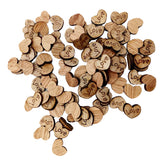 Maxbell 100 Pieces Wood Shapes Unfinished Heart Love Printed Slice for Craft 12x15mm