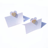 Maxbell 50 Pieces Country Wooden Love Heart Place Cards Table Name Number Place Cards Wedding Birthday Party Decoration Favors
