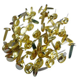 Maxbell 200 Pieces Gold Plated Metal Brad Paper Fastener for Scrapbooking Craft 13x8mm