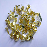 Maxbell 200 Pieces Gold Plated Metal Brad Paper Fastener for Scrapbooking Craft 13x8mm