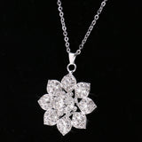 Maxbell Delicate Women Girls Crystal Rhinestone Flower Pendant Jewelry Costume