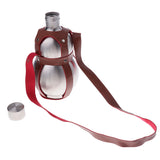 Maxbell 304 Stainless Steel Wine Pot Liquor Gourd Hip Flask With Leather Belt