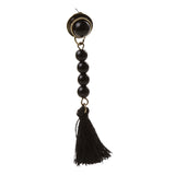 Maxbell Vintage Beads Long Black Tassel Ear Stud Dangle Earring Women Charms  Jewelry