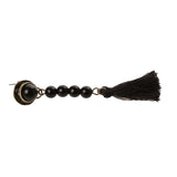 Maxbell Vintage Beads Long Black Tassel Ear Stud Dangle Earring Women Charms  Jewelry