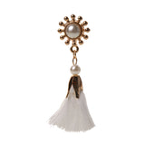 Maxbell Vintage White Tassel Fringe Ear Stud Long Dangle Earring Women Charms Jewelry