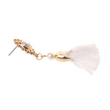 Maxbell Vintage White Tassel Fringe Ear Stud Long Dangle Earring Women Charms Jewelry