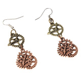 Maxbell Rustic Alloy Steampunk Cogwheel Wristwatch Gear Earrings Goth Punk Dangle Earrings Jewerly