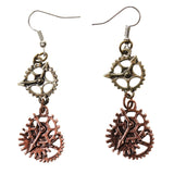 Maxbell Rustic Alloy Steampunk Cogwheel Wristwatch Gear Earrings Goth Punk Dangle Earrings Jewerly