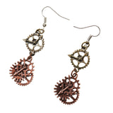Maxbell Rustic Alloy Steampunk Cogwheel Wristwatch Gear Earrings Goth Punk Dangle Earrings Jewerly