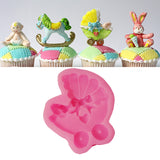 Maxbell 3D Bow-knot Pattern Silicone Fondant Mould Cake Ice Paste Mold Kitchen Baking Tool Pink