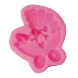 Maxbell 3D Bow-knot Pattern Silicone Fondant Mould Cake Ice Paste Mold Kitchen Baking Tool Pink