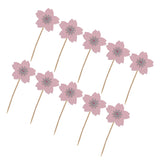 Maxbell 10 Glitter Sakura Flower Cake Toppers Cupcake Picks for Birthday Wedding Party Décor