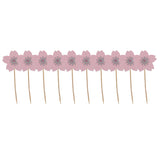 Maxbell 10 Glitter Sakura Flower Cake Toppers Cupcake Picks for Birthday Wedding Party Décor